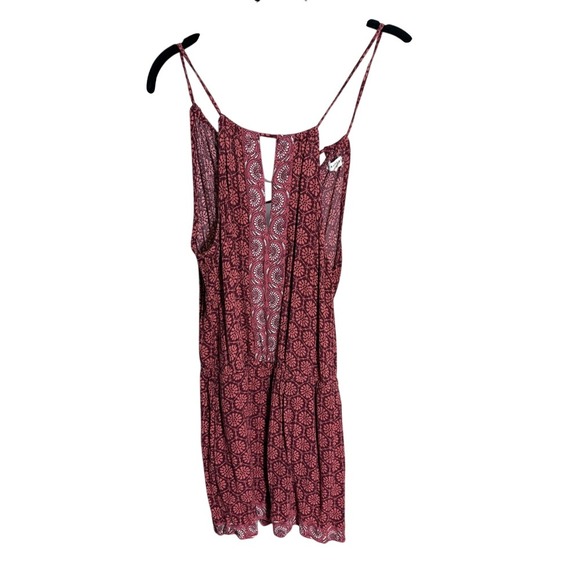Aeropostale Pants - Aeropostale Womens Burgundy Paisley Floral Tie Back Boho Summer Romper Medium